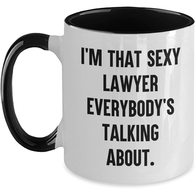 Tailorly Black Accent 11 oz Mug - lawyer coffee mug funny gift for lawyer birthday unique lawyer gifts from men women friends coworkers family to lawyer