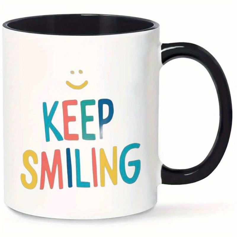 Tailorly Black Accent 11 oz Mug - letter print colorful design black white