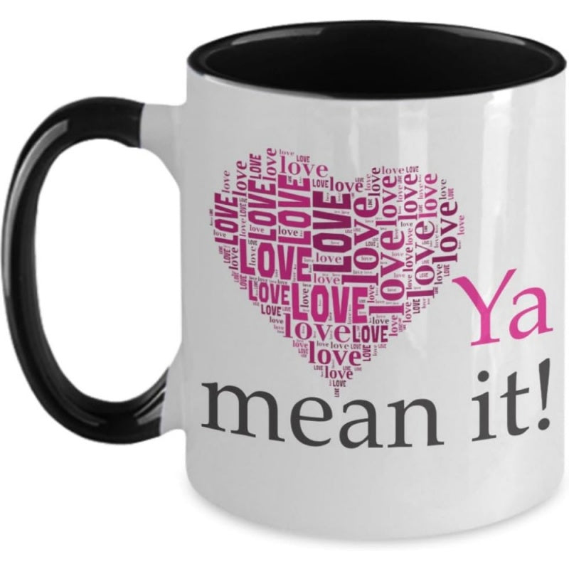 Tailorly Black Accent 11 oz Mug - cute romantic icon
