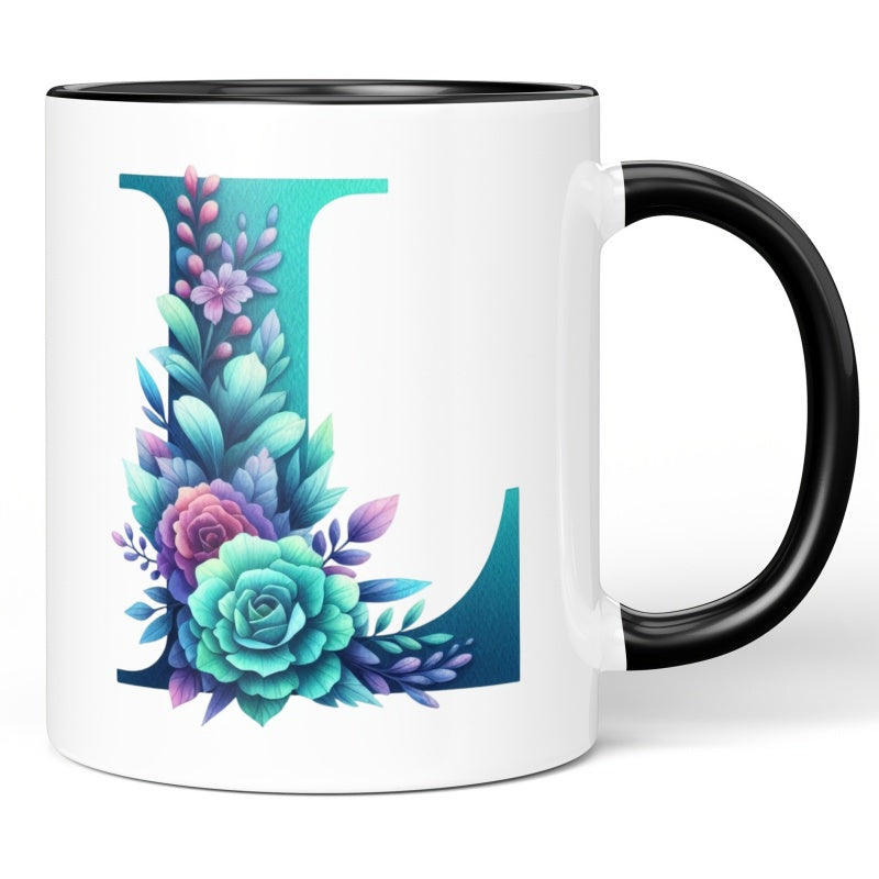 Tailorly Black Accent 11 oz Mug - watercolor of l