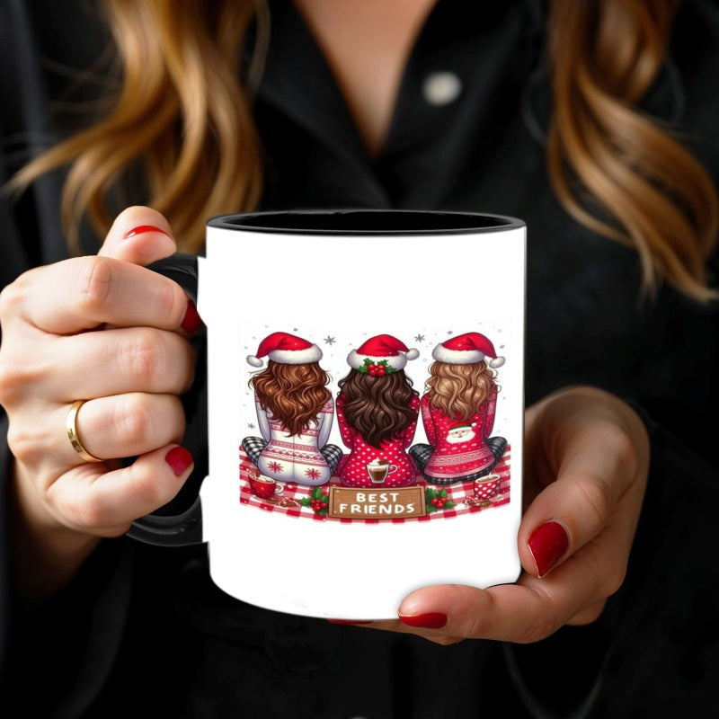 Tailorly Black Accent 11 oz Mug - christmas themed design