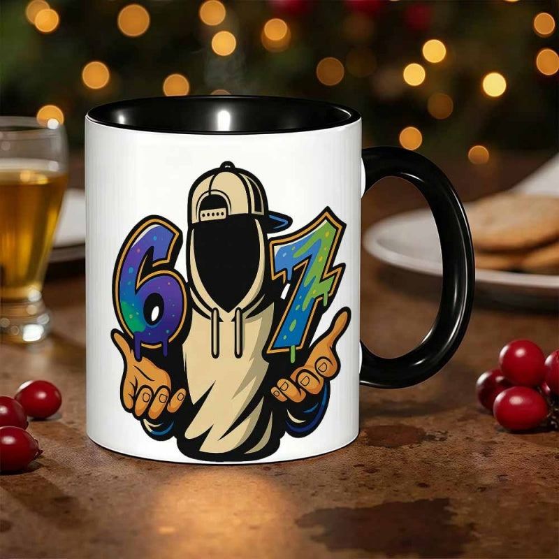 Tailorly Black Accent 11 oz Mug - novelty vision helmet