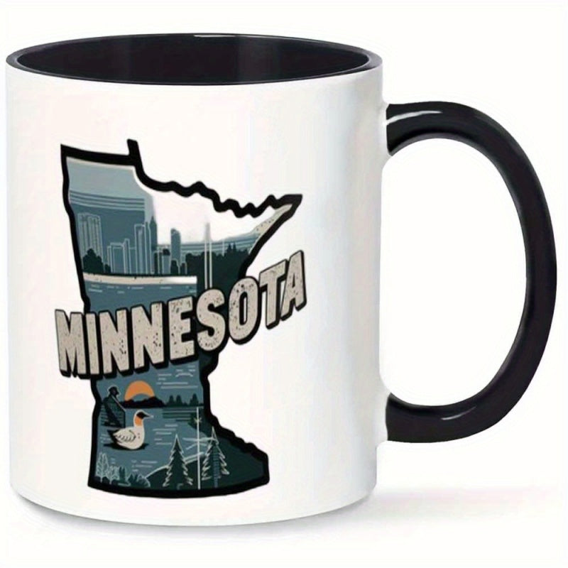 Tailorly Black Accent 11 oz Mug - state pride design with cityscape