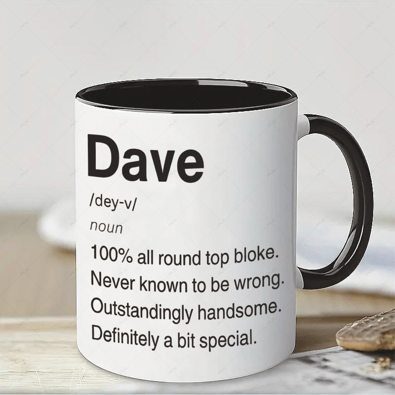 Tailorly Black Accent 11 oz Mug - dave name definition text
