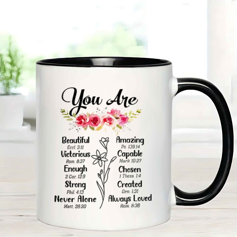 Tailorly Black Accent 11 oz Mug - you are positive affirmations