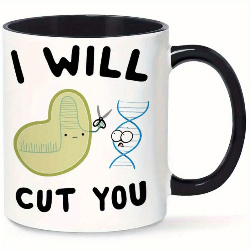 Tailorly Black Accent 11 oz Mug - i will cut you dna scissors