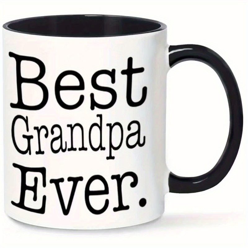 Tailorly Black Accent 11 oz Mug - 1pc best grandpa ever mug novelty 3d grandfather holding grandkids coffee tea cup 11 360ml funny grandparents day gift