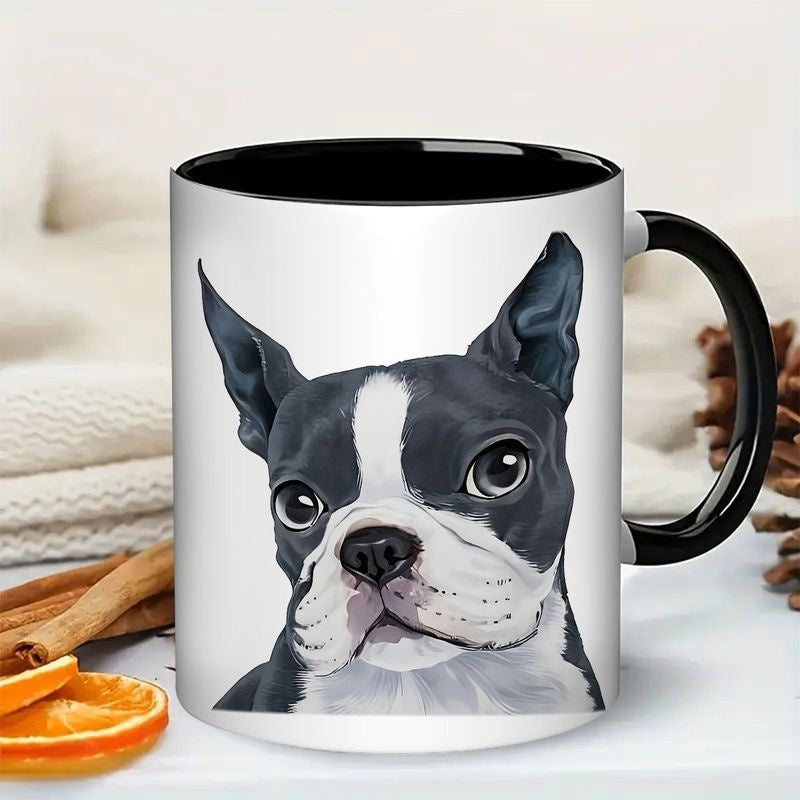 Tailorly Black Accent 11 oz Mug - boston terrier design