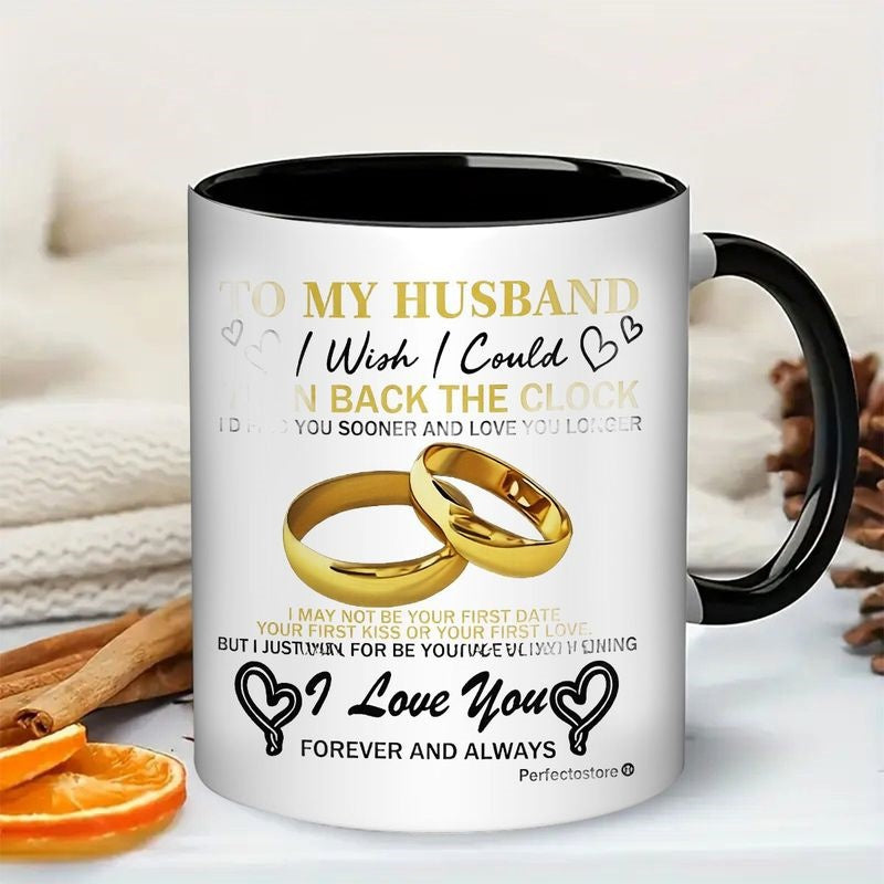 Tailorly Black Accent 11 oz Mug - romantic wedding vows message