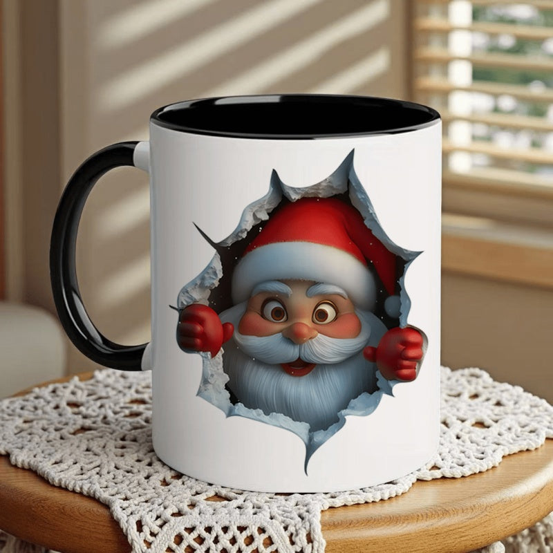 Tailorly Black Accent 11 oz Mug - santa claus