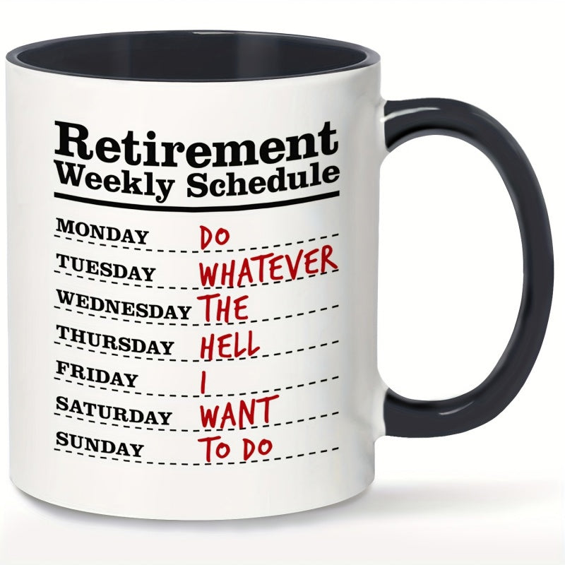 Tailorly Black Accent 11 oz Mug - funny retirement humorous to do list