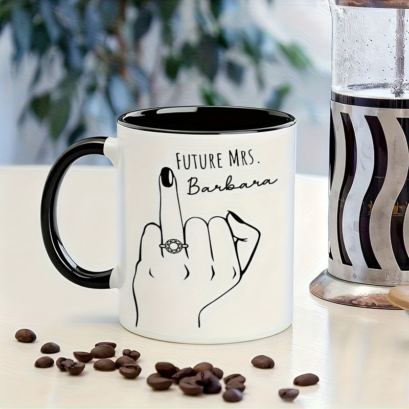 Tailorly Black Accent 11 oz Mug - personalized customization of coffee cups gifts for fiancees water cups mugs suitable for family and weddings for