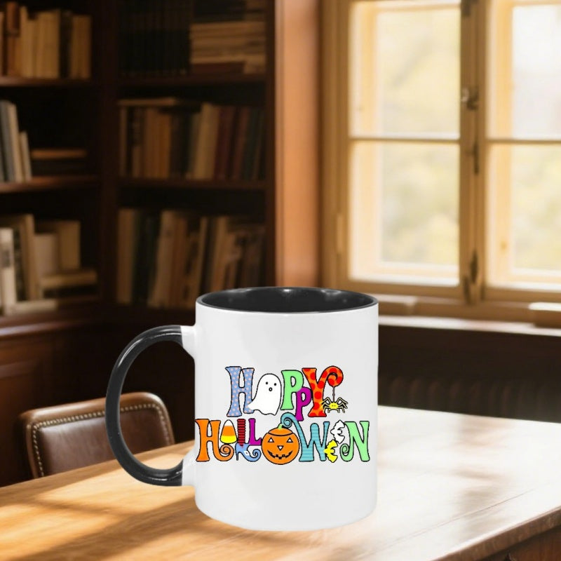 Tailorly Black Accent 11 oz Mug - fun happy coffee cup tea cup water cup birthday gift
