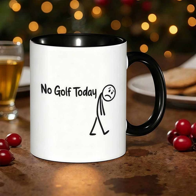 Tailorly Black Accent 11 oz Mug - golfer