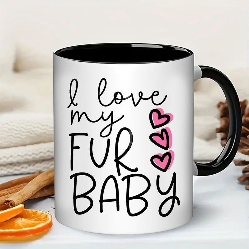 Tailorly Black Accent 11 oz Mug - i love my fur