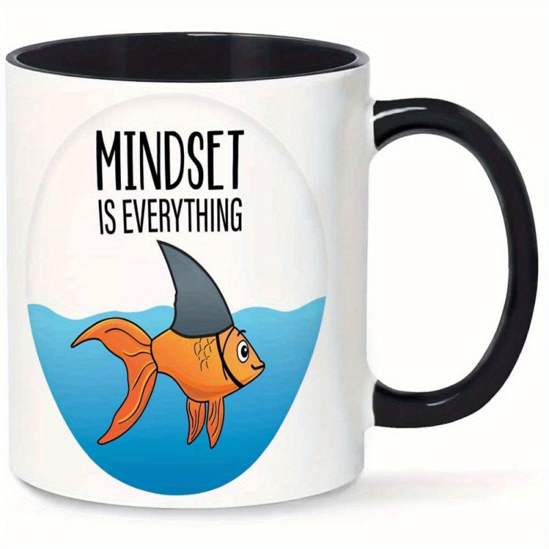 Tailorly Black Accent 11 oz Mug - mindset is everything text