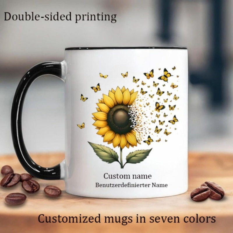 Tailorly Black Accent 11 oz Mug - sunflower