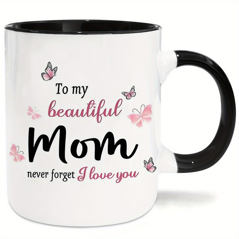 Tailorly Black Accent 11 oz Mug - 1pc mug suitable for mom elegant ceramic coffee tea with ideal gift for mothers day for mum