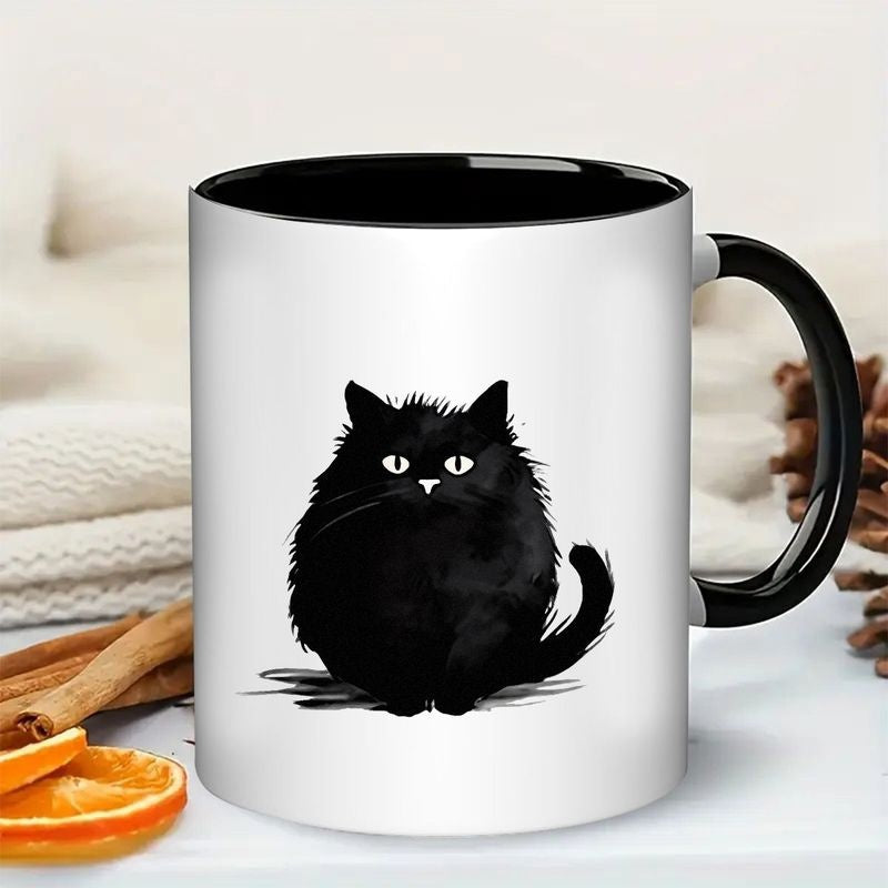 Tailorly Black Accent 11 oz Mug - cute watercolor british shorthair