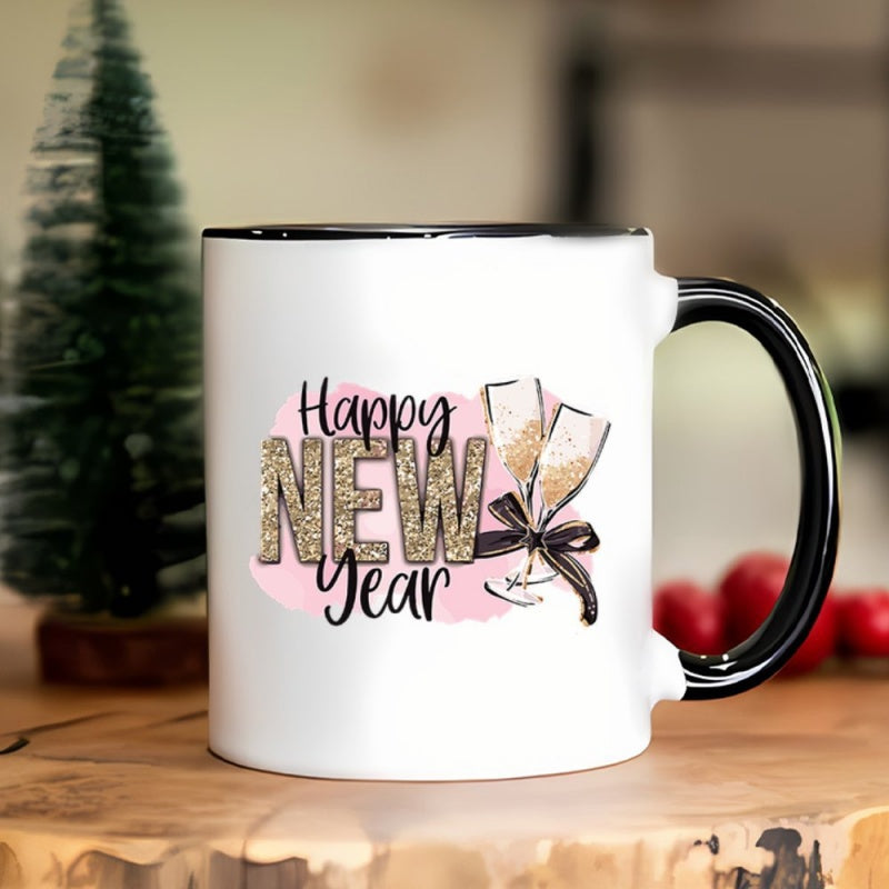 Tailorly Black Accent 11 oz Mug - glittery design
