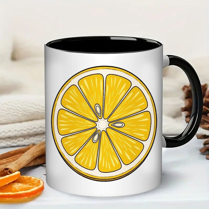 Tailorly Black Accent 11 oz Mug - lemon