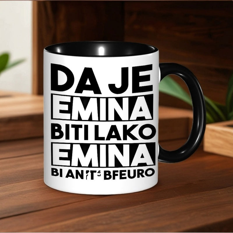 Tailorly Black Accent 11 oz Mug - 1pc da ceramic coffee mug with elegant da 11oz 330ml ceramic cup suitable for coffeeteahot beverages ideal gift