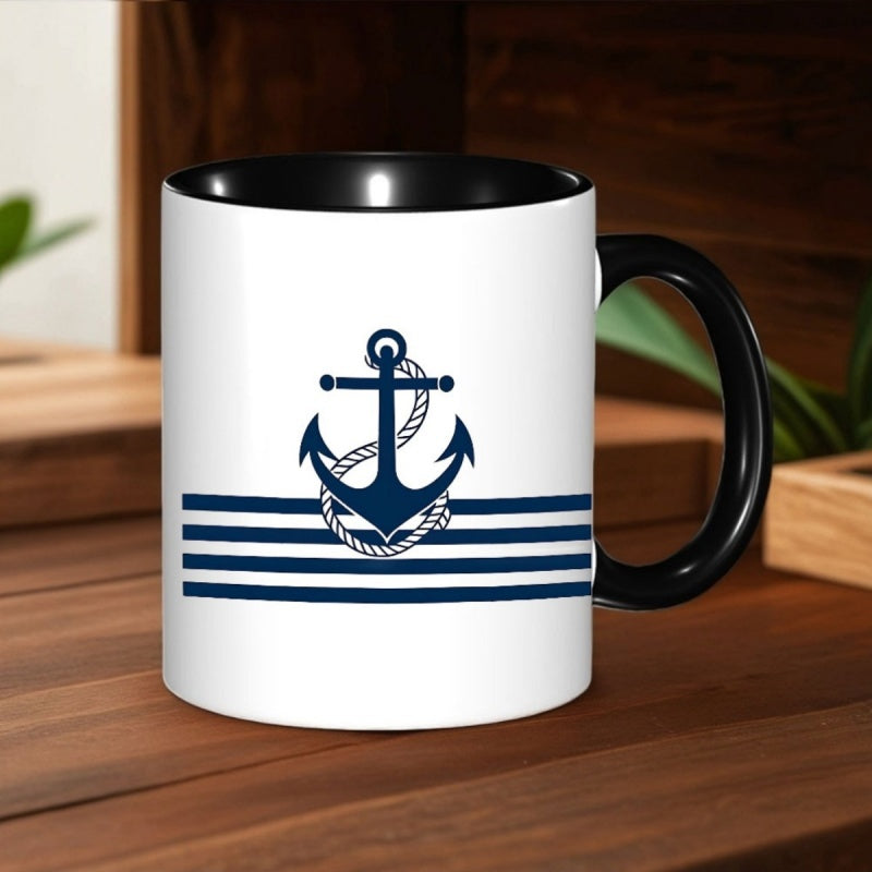 Tailorly Black Accent 11 oz Mug - nautical design