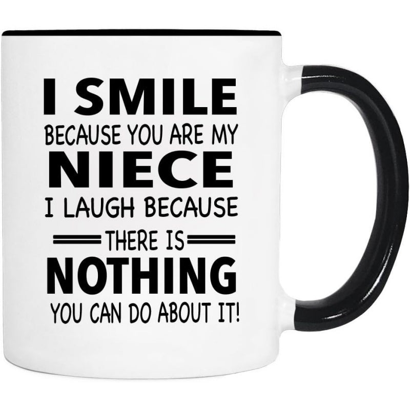 Tailorly Black Accent 11 oz Mug - you are my niece text