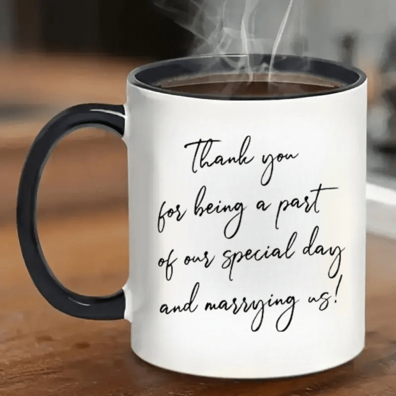 Tailorly Black Accent 11 oz Mug - 1pc coffee mug present to that special person performing mug for couple funny wedding officiant coffee mug present