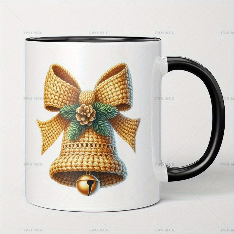 Tailorly Black Accent 11 oz Mug - knitted bell