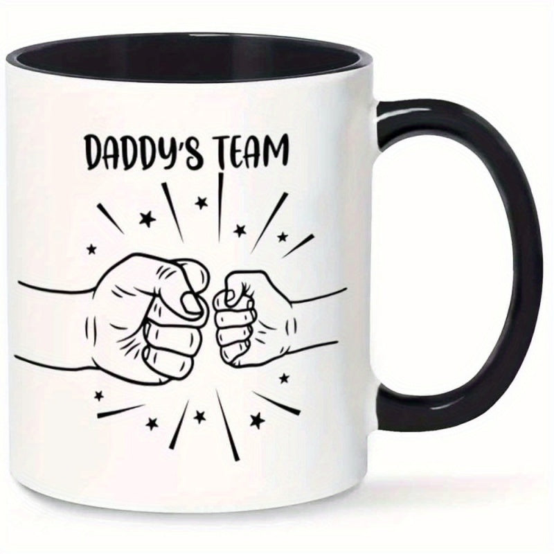 Tailorly Black Accent 11 oz Mug - daddy team soccer football themed