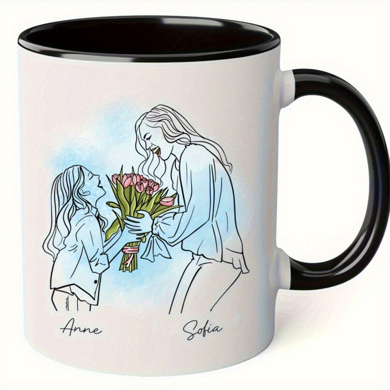 Tailorly Black Accent 11 oz Mug - personalized text anne