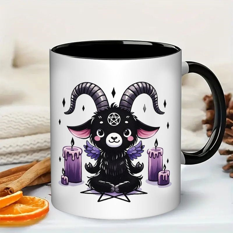 Tailorly Black Accent 11 oz Mug - adorable baphomet