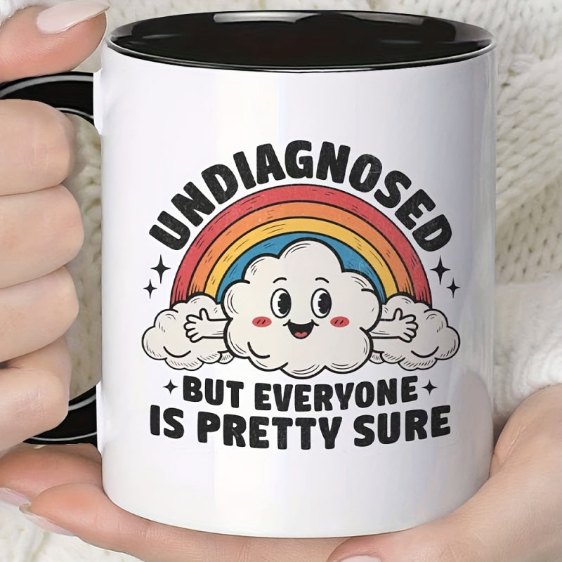 Tailorly Black Accent 11 oz Mug - funny undiagnosed but stars humorous quote