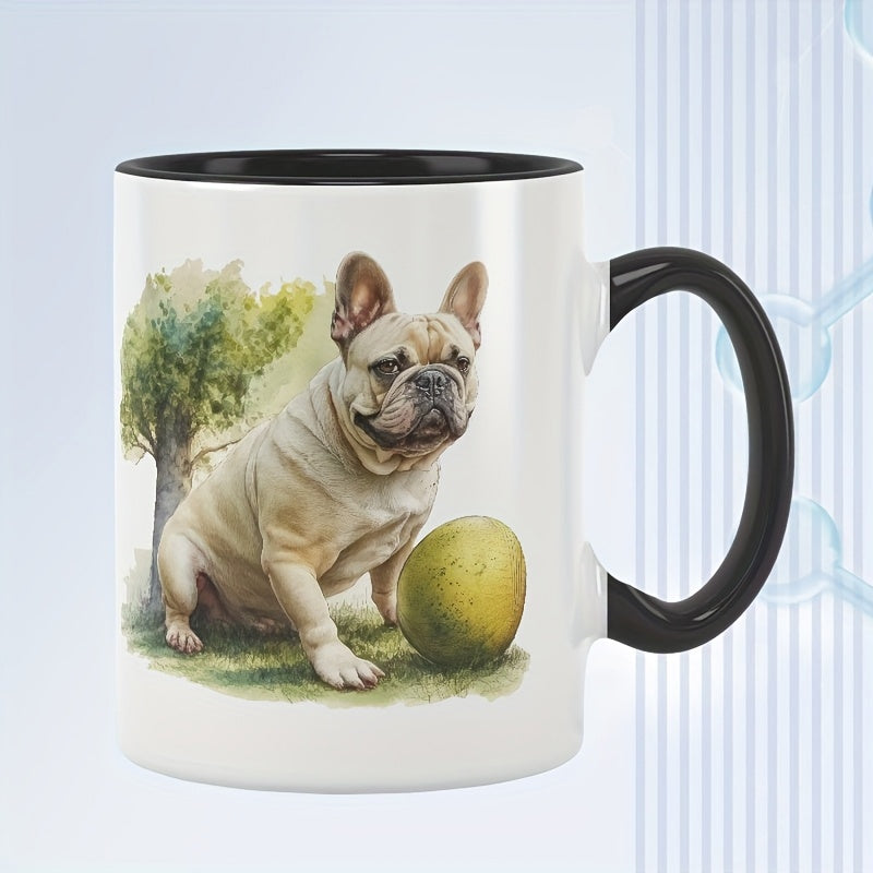 Tailorly Black Accent 11 oz Mug - colorful and fun french dog lovers