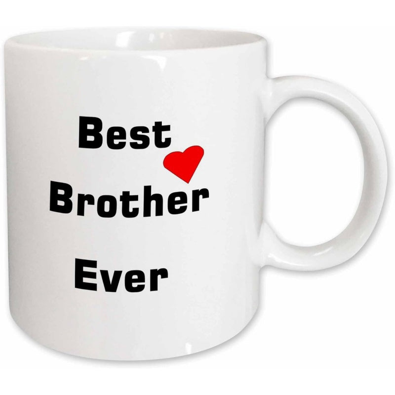 Tailorly White Ceramic 11 oz Mug - Best Brother Ever Clean Featuring Heart Design And Simple Bold Letters Mug
