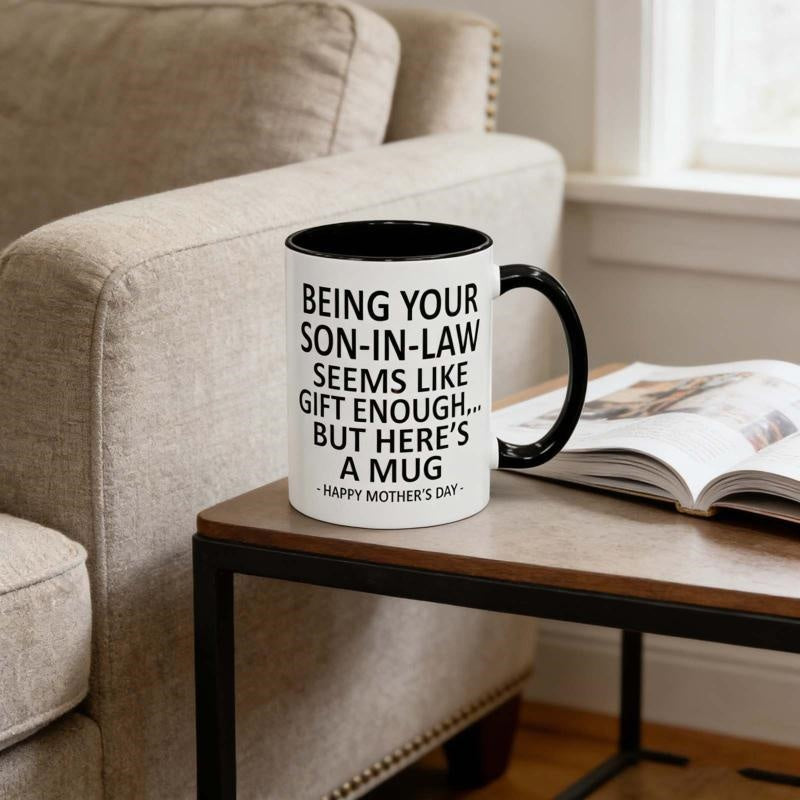 Tailorly Black Accent 11 oz Mug - son in law lettering