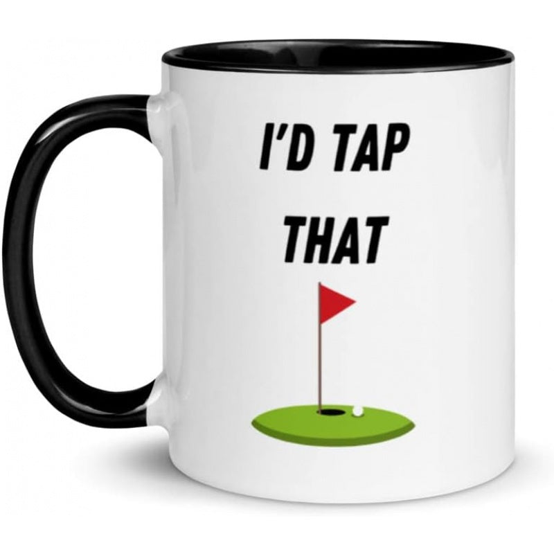 Tailorly Black Accent 11 oz Mug - this is perfect for gifting to a golf enthusiast its for a friend teacher dad or a buddy who enjoys