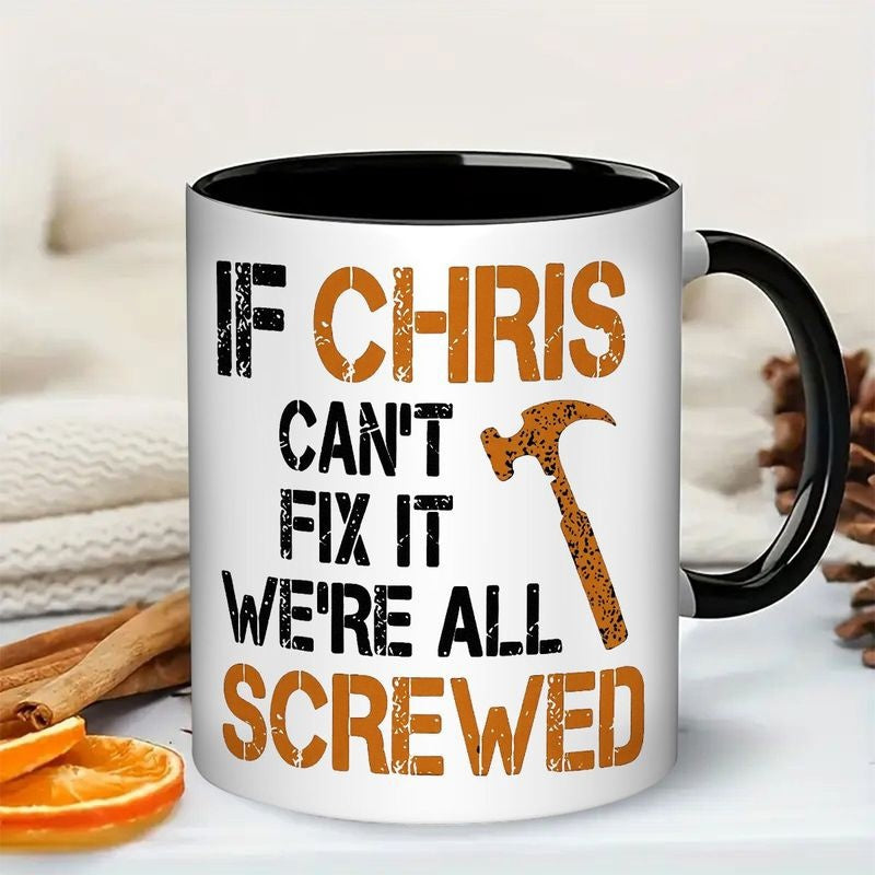 Tailorly Black Accent 11 oz Mug - hammer， screwdriver design