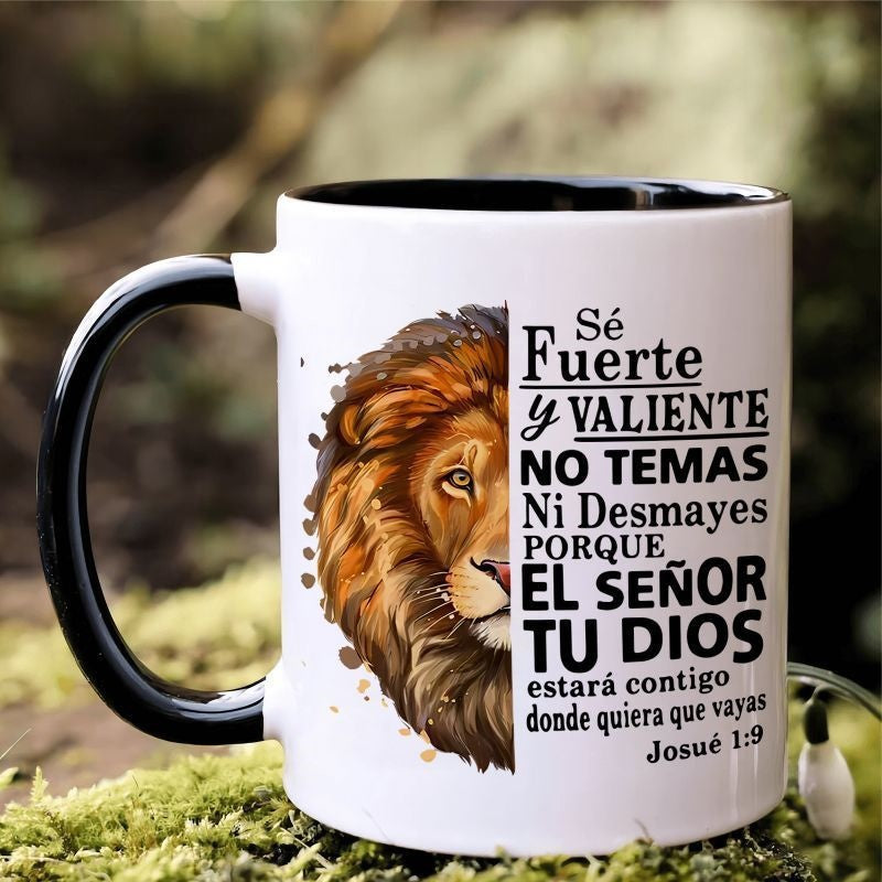 Tailorly Black Accent 11 oz Mug - classic quotes lion