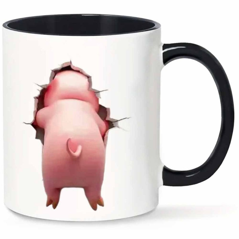 Tailorly Black Accent 11 oz Mug - cartoon face