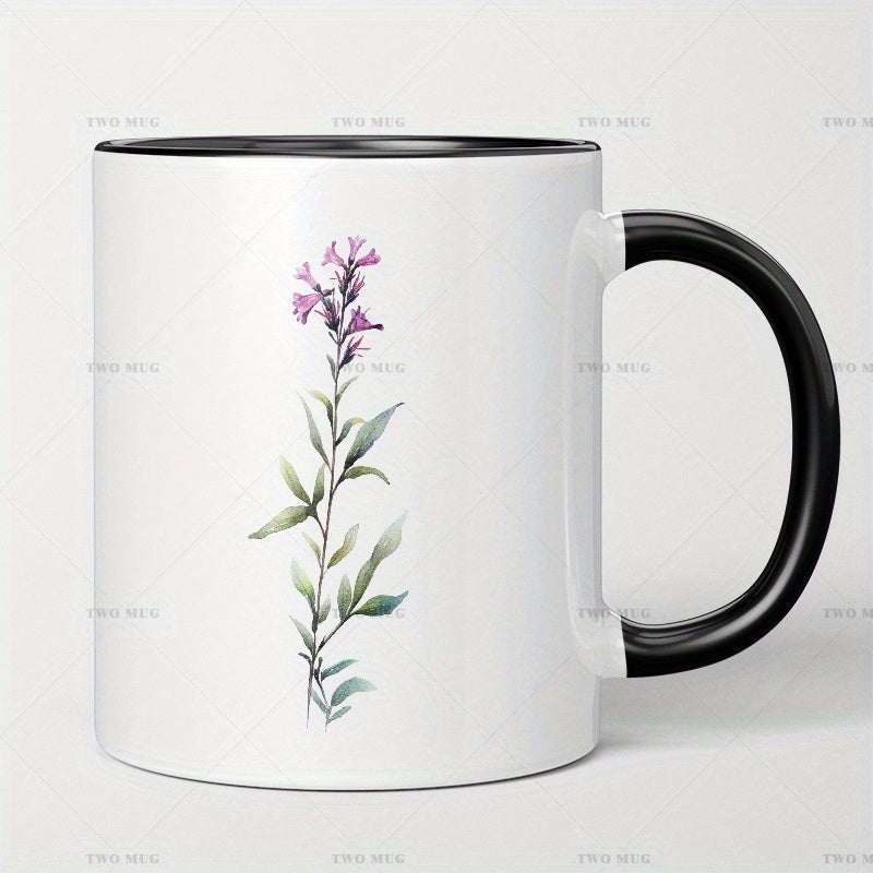 Tailorly Black Accent 11 oz Mug - purple elegant white