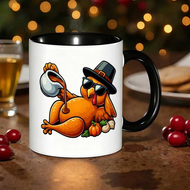 Tailorly Black Accent 11 oz Mug - 1pc novelty mug coffee cup juice cup 11oz360ml fun giftsuitable for coffee mug afternoon tea cup tea cup funny coffee