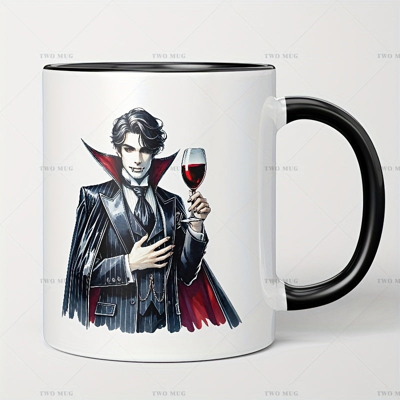 Tailorly Black Accent 11 oz Mug - gothic vampire wine tasting elegant blood drip design