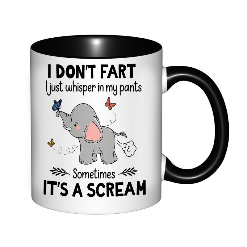 Tailorly Black Accent 11 oz Mug - i dont fart i just in my pants funny text