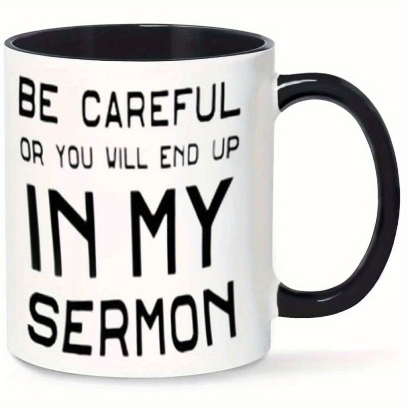 Tailorly Black Accent 11 oz Mug - be careful or you will end up in my， white text on black background