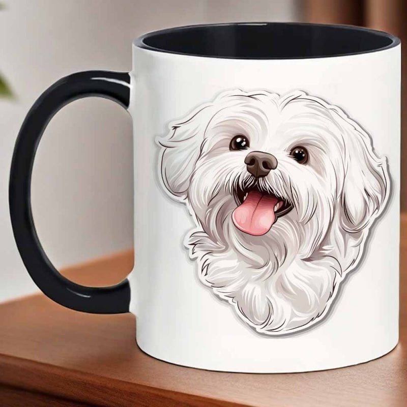 Tailorly Black Accent 11 oz Mug - ounce ceramic mug featuring a and adorable design occasions such as office use camping reading and suitable for