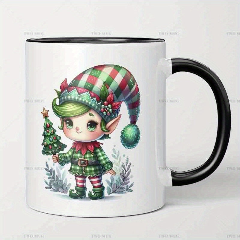 Tailorly Black Accent 11 oz Mug - elf christmas tree theme