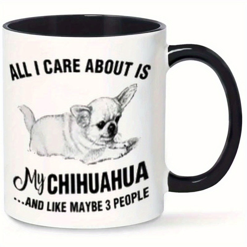 Tailorly Black Accent 11 oz Mug - funny chihuahua coffee mug with humorous design