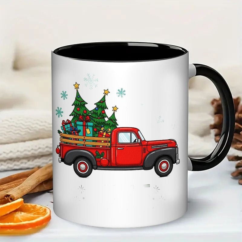 Tailorly Black Accent 11 oz Mug - vintage christmas design